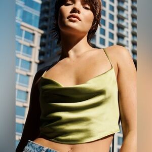 Green silk Garage top